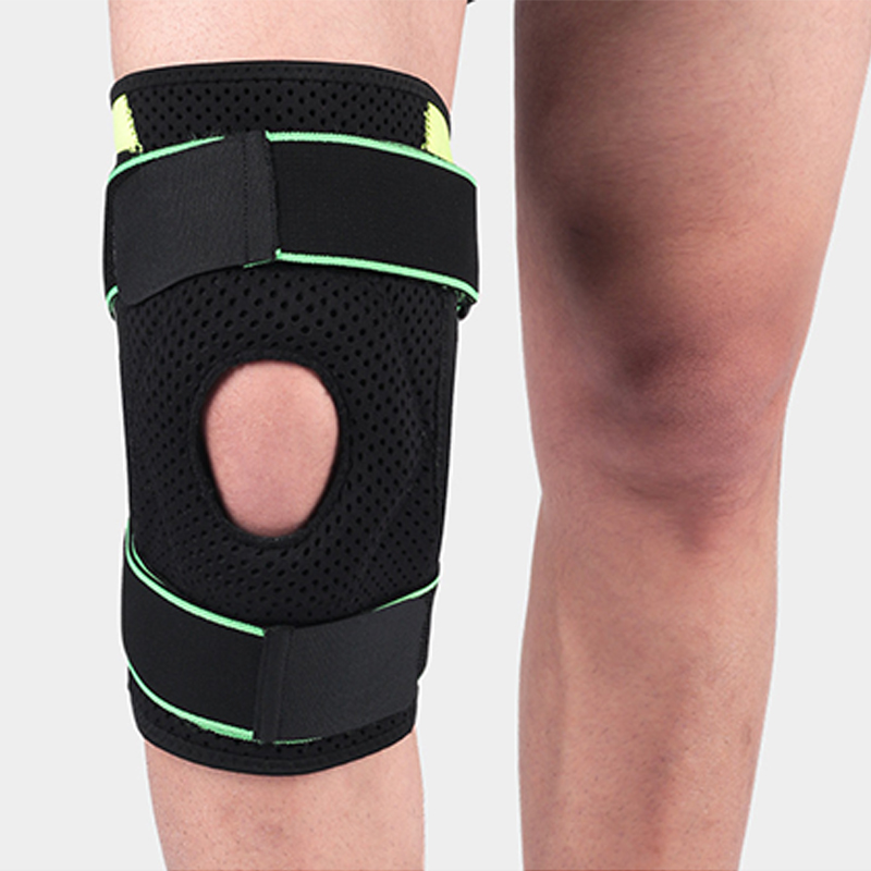  Patella aberta dobradiça joelho para artrite esportes joelheiras com estabilizadores laterais removíveis