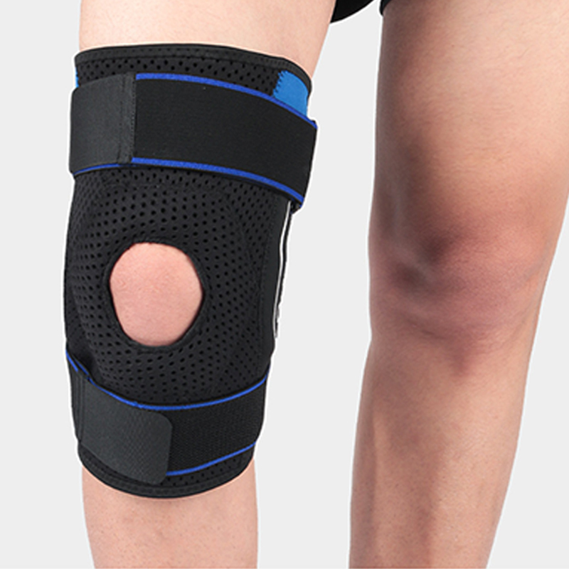  Patella aberta dobradiça joelho para artrite esportes joelheiras com estabilizadores laterais removíveis