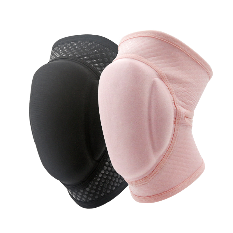 Joelheira de dança rosa/preta da dança com o joelho de bolso com espessura de esponja sponge sticky silicone não deslizamento