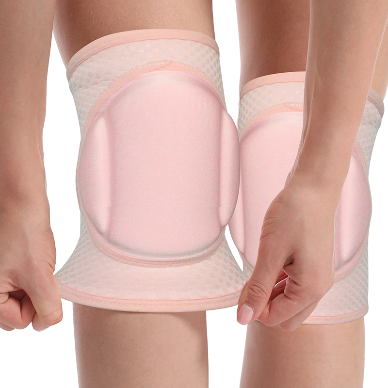 Joelheira de dança rosa/preta da dança com o joelho de bolso com espessura de esponja sponge sticky silicone não deslizamento