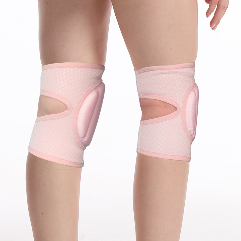 Joelheira de dança rosa/preta da dança com o joelho de bolso com espessura de esponja sponge sticky silicone não deslizamento